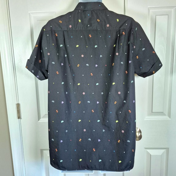 Taco Bell black button down employee graphic shirt short sleeve men's medium - Picture 7 of 9